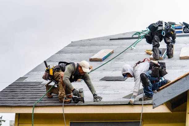 Professional Gutter Installation technician working in Newport, PA